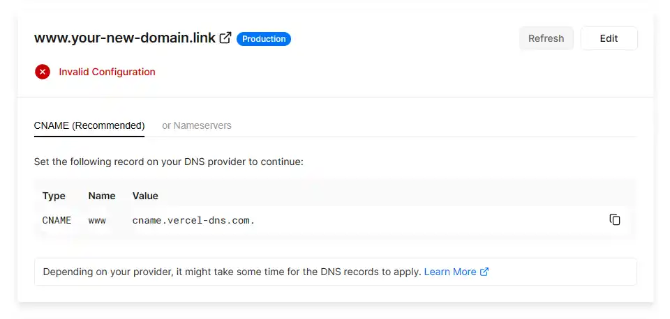 config-CNAME